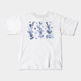 Gray Eucalyptus Leaves Kids T-Shirt